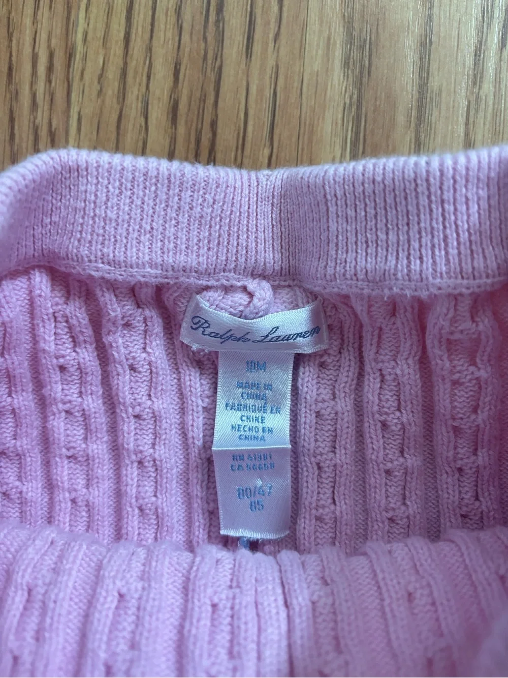 Ralph Lauren Light Pink Cable-Knit Shorts for Kids